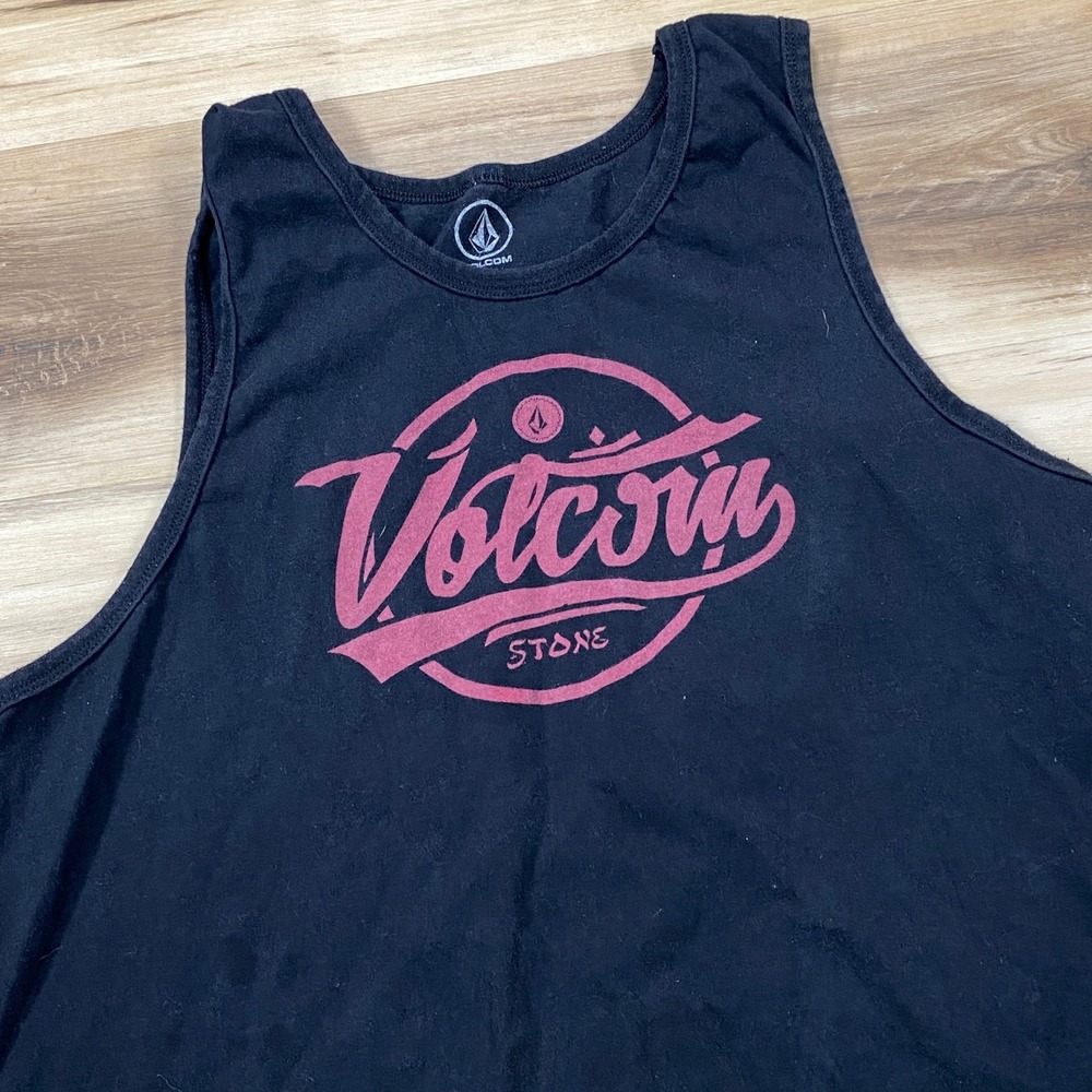 Volcom Tank Top Mens XL Stone Graphic 100% Cotton Skate Streetwear Black XL
